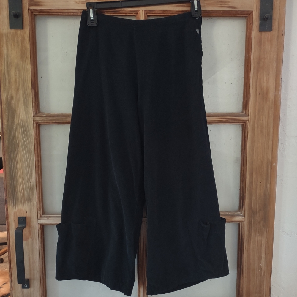 bryn WALKER Charcoal Gray Thin Pinwale Corduroy Wide Leg Pants